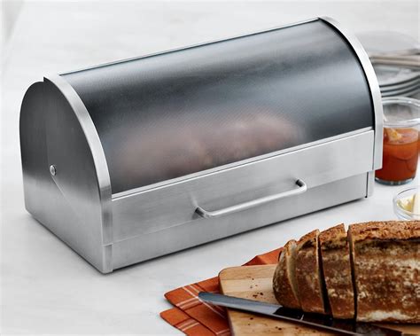 williams sonoma metal bread box bin|wooden bread boxes.